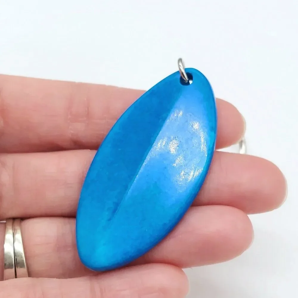 Turquoise Howlite Stone Keychain with Swivel Clip